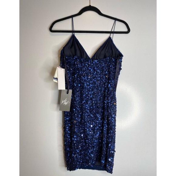 NWT 🦋Adrianna Papell Blue Sequin Mini Dress - Picture 2 of 6